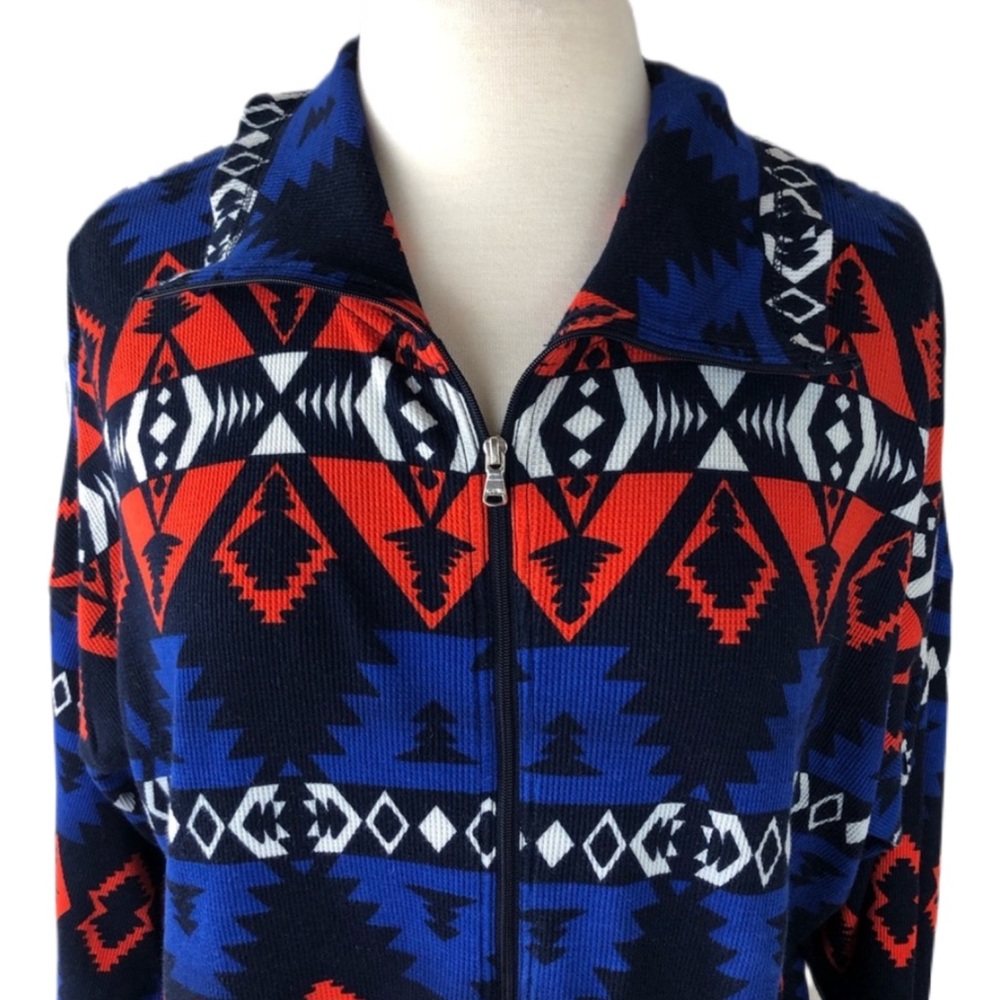 Ralph Lauren Active Full Zip Aztec Lightweight Ribbed Jacket Medium Southwest - Picture 4 of 9